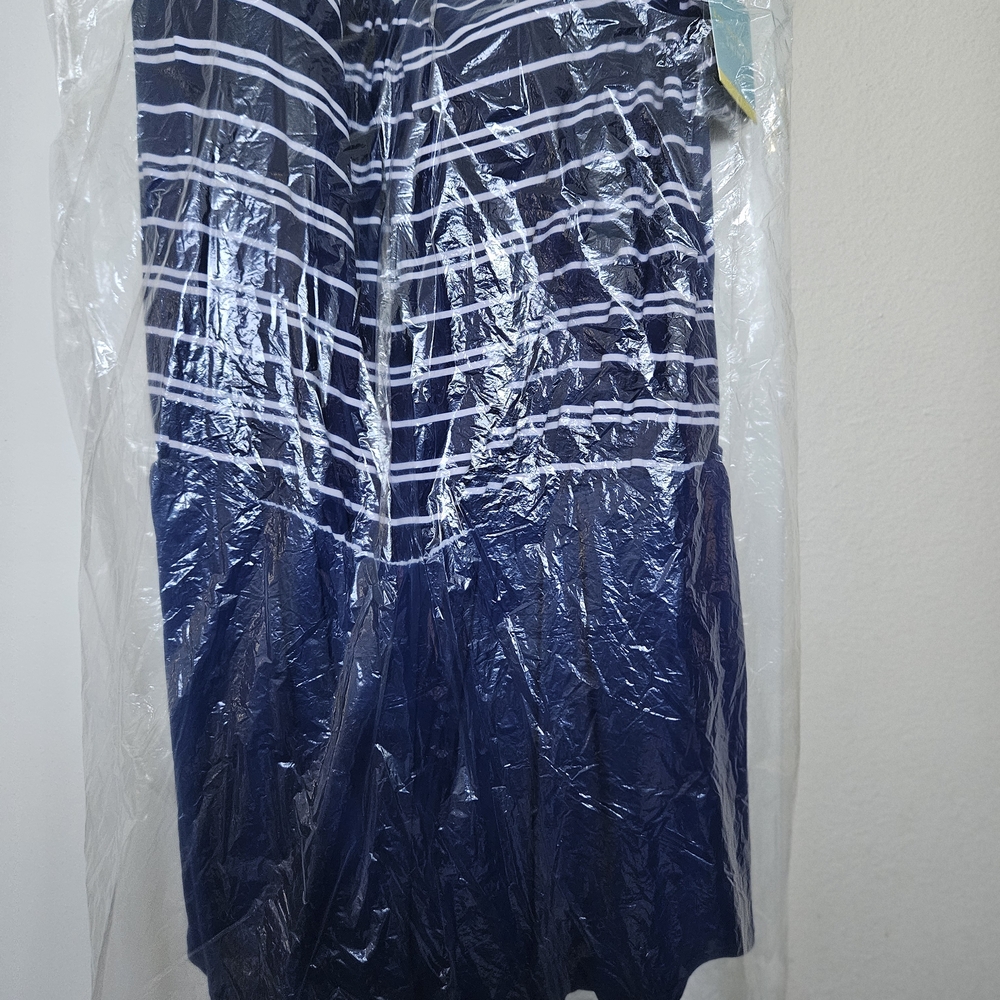 Navy and White Striped One-Piece Swimsuit